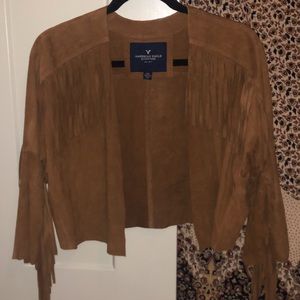 American Eagle Suede Fringe Jacket
